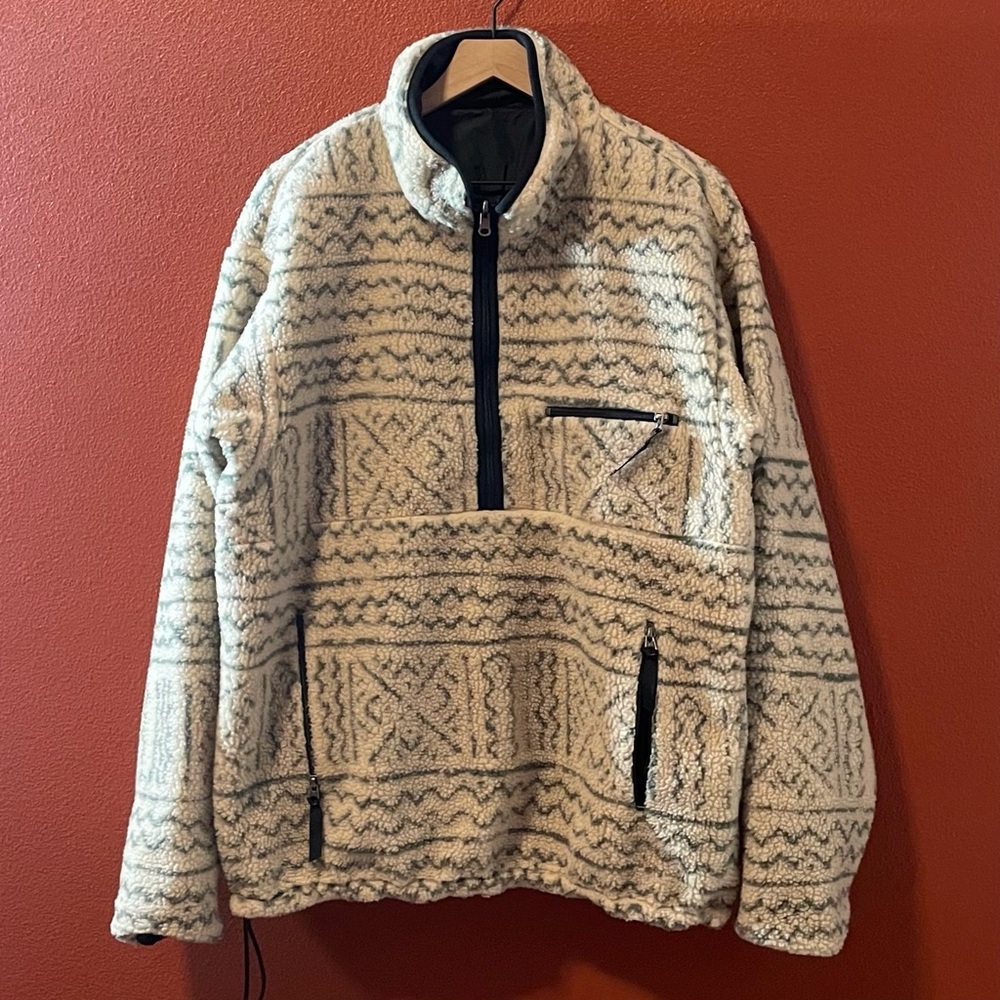 Patagonia Men’s Rare Vintage 90’s Aztec Deep Pile Reversible USA Pullover Jacket